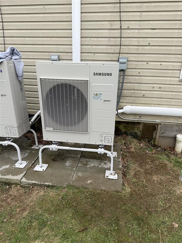 IGS dual Samsung heat pump install — Bainbridge NY, paired outdoor units