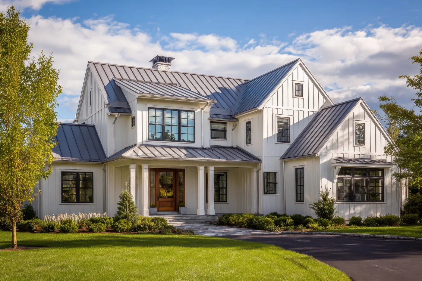 Standing seam metal roof on a high-value New York home