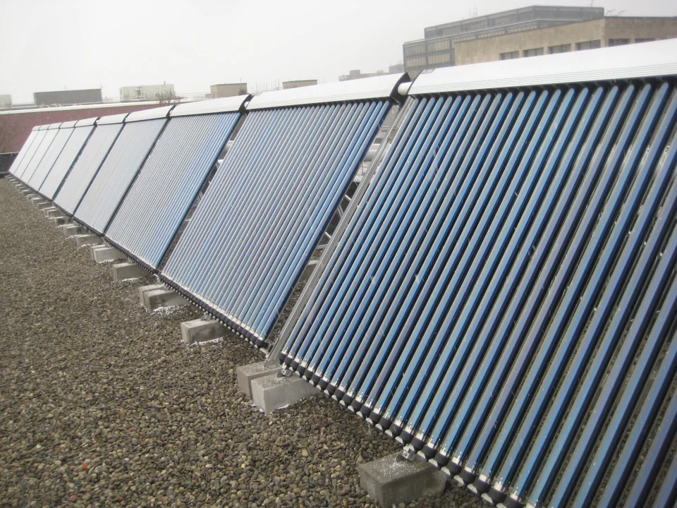 Solar collector array at the YMCA in Binghamton New York